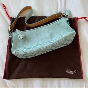 NWT baby blue coach baguette y2k bag